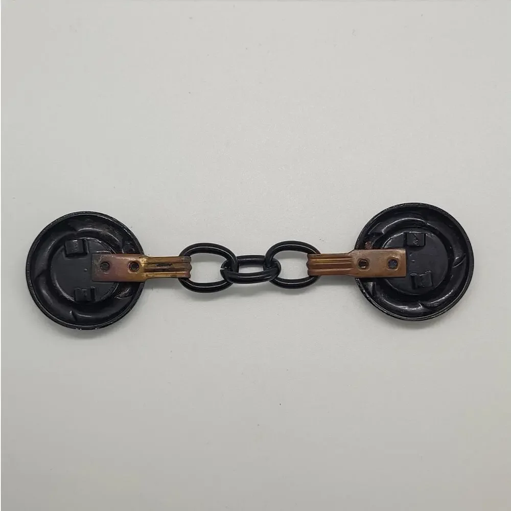 Vintage‎ Art Deco Cloak Clasp in Black & Gold – Classic Cape Accessory